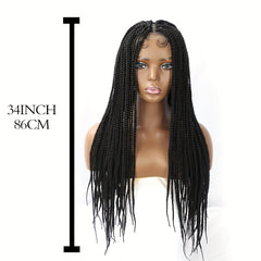 86 36 Cm Lace Knotless Box Braided Wigs For Women