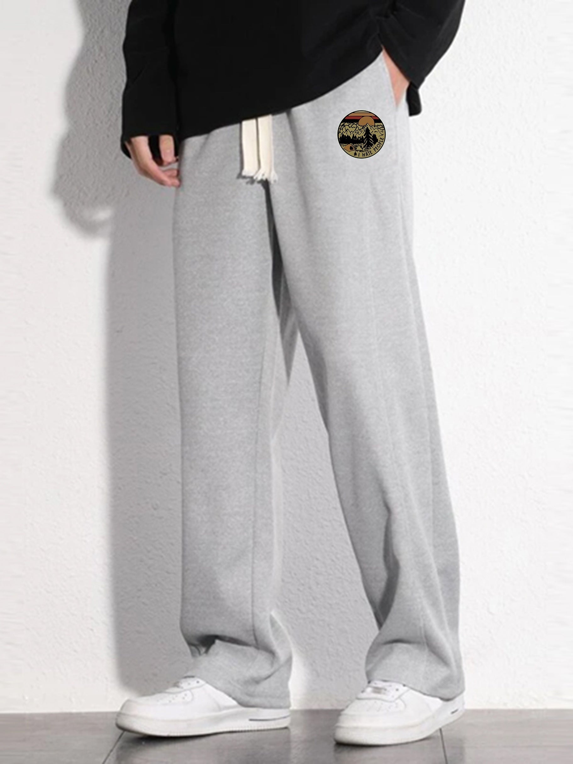 Astronautic Pattern Mopping Pants Men's Loose Fit Joggers