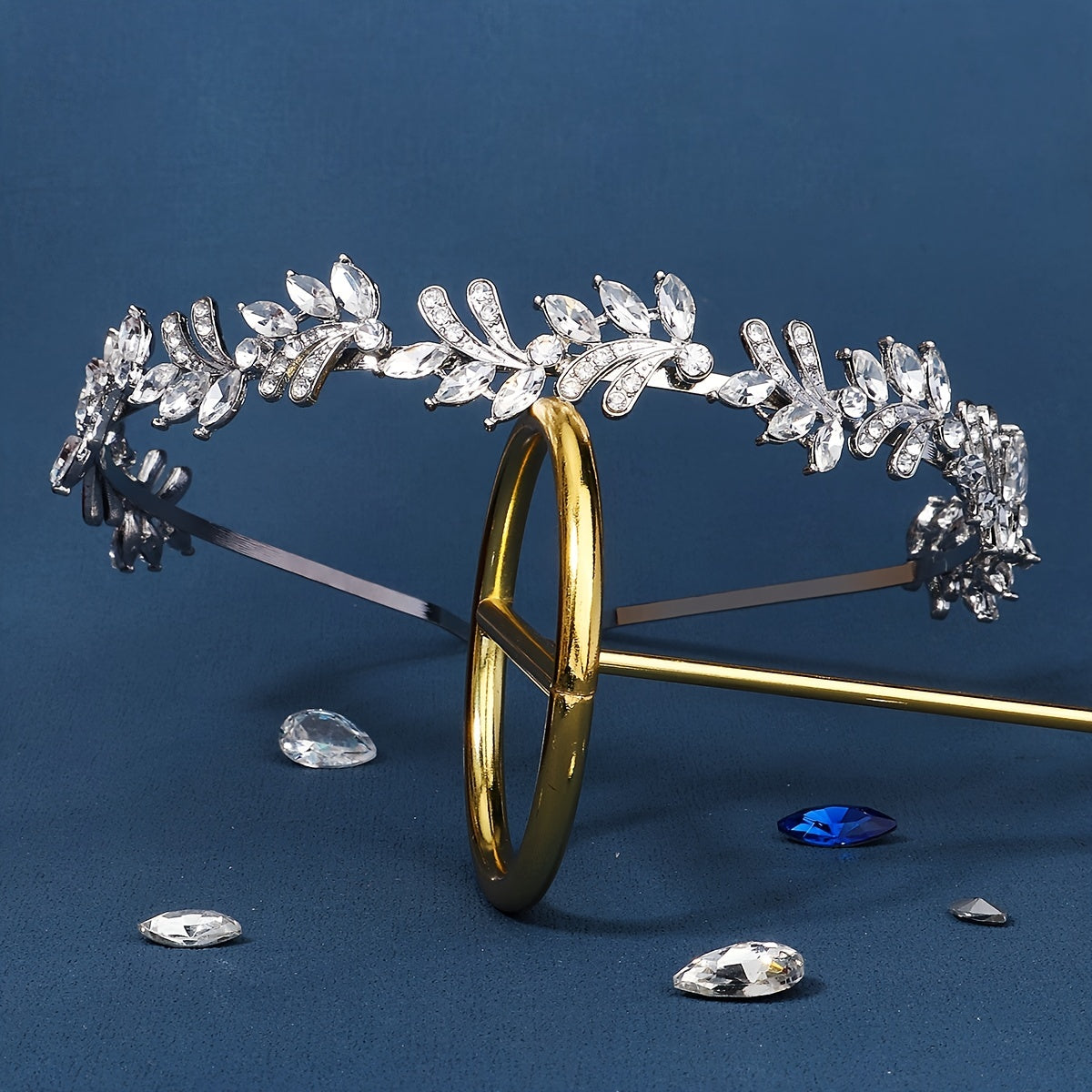 Bridal Crystal Headband Greek Leaf Hair Band Wedding Vintage Hair Piece