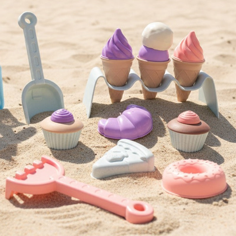 20pcs Kids Beach Sand Print Toys with Storage Backpack