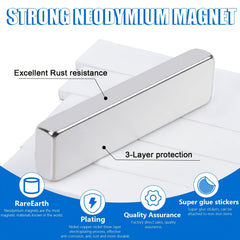 14pcs Neodymium Magnets Heavy Duty Rare Earth Rectangular Bars 40x10x5mm