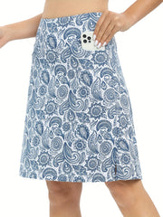 Paisley Print High Waist Pocket Skirt for Women