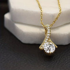 Zircon Pendant Necklace with Cards - Mother In Law Wedding Gift