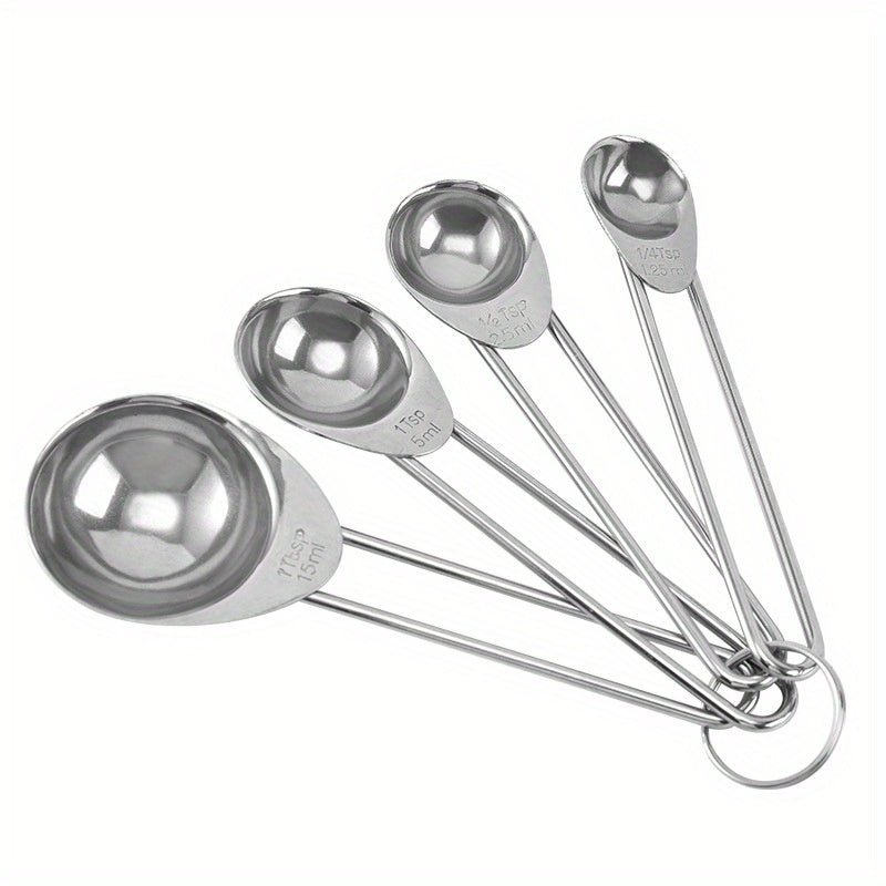 8pcs Measuring Cups/Spoons Set Stainless Steel Handle Cup Graduated Spoon
