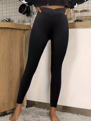 Solid Leggings Casual Slim Long Length