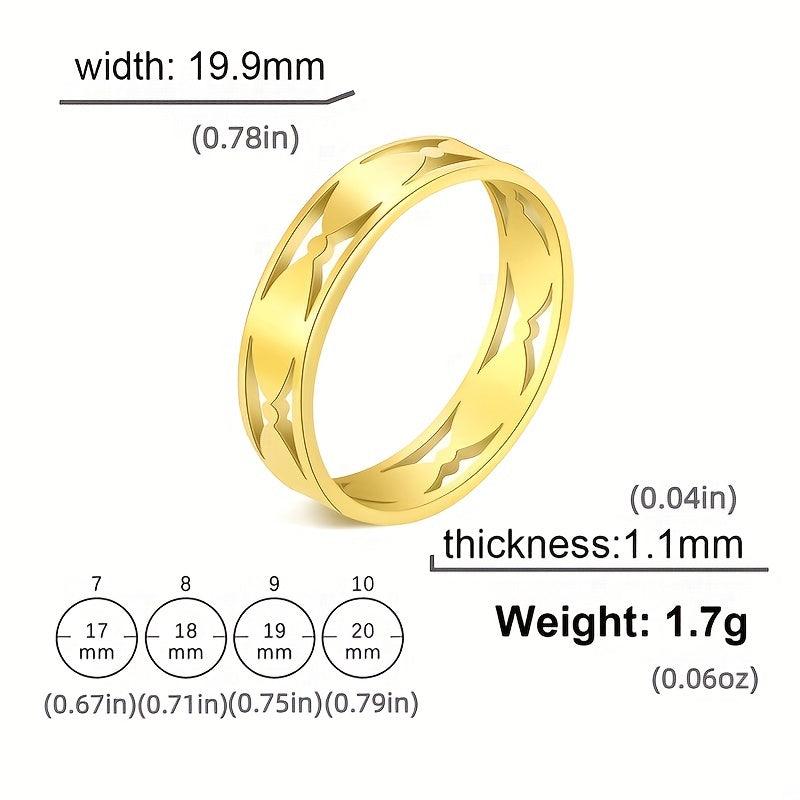 Geometric Stainless Steel Rings for Women Minimalist Couple Promise Jewelry