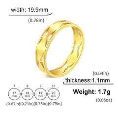 Geometric Stainless Steel Rings for Women Minimalist Couple Promise Jewelry