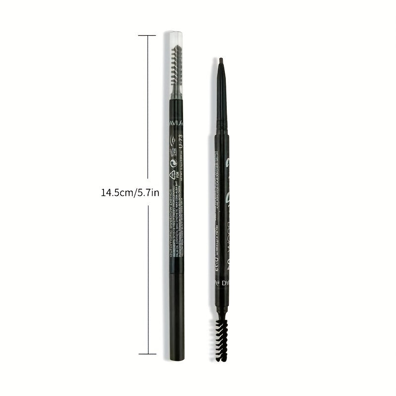 Auto Rotating Eyebrow Pen Double Head Ultra Slim Pencil w/ Brush 4 Colors