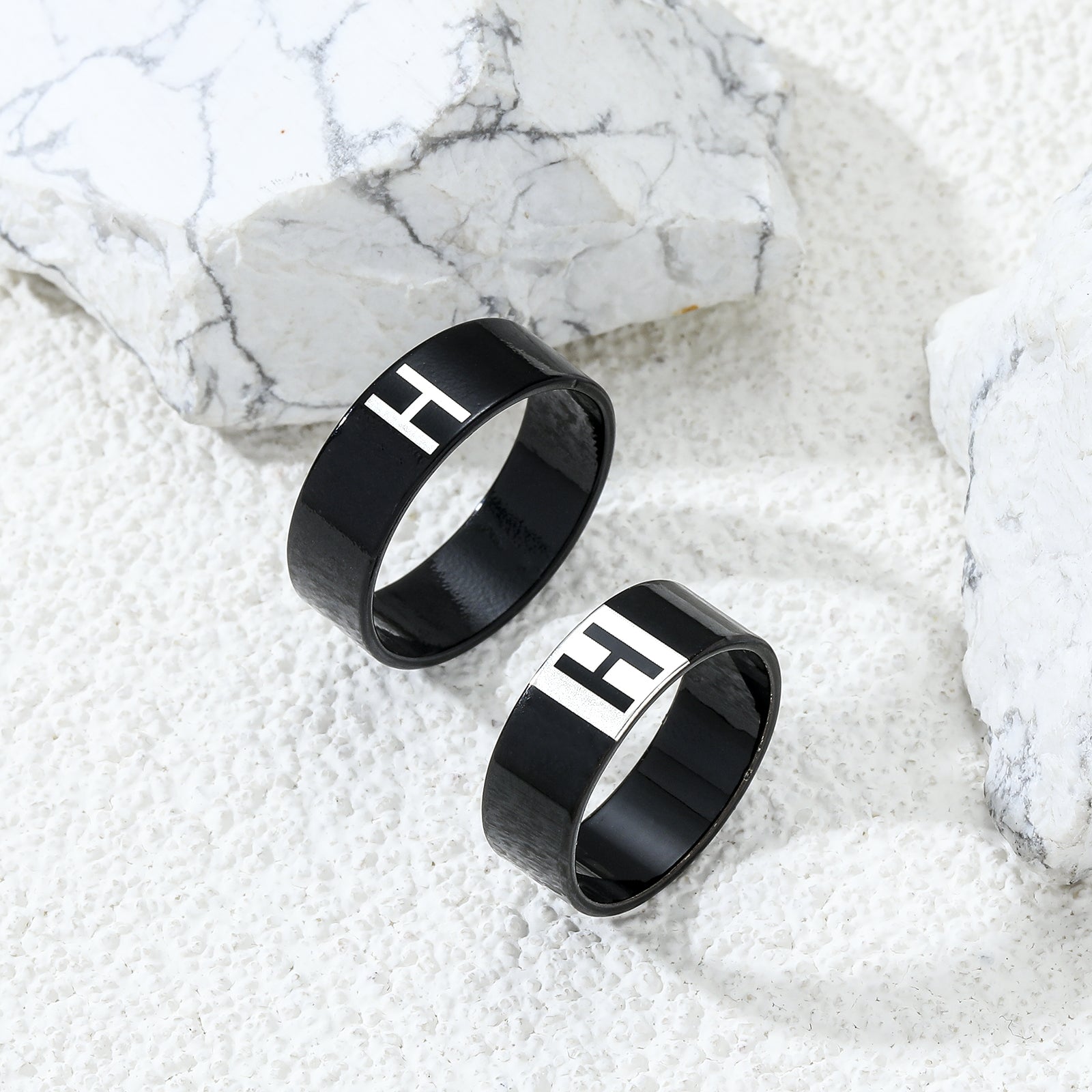 Couple Letter Rings Stainless Steel Punk Accessories Anniversary Gift
