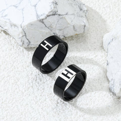 Couple Letter Rings Stainless Steel Punk Accessories Anniversary Gift
