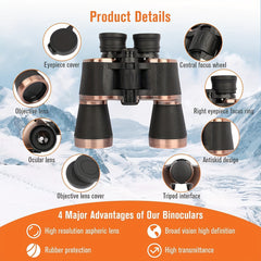 20X50 HD Binoculars for Bird Watching Travel Sightseeing Wildlife Outdoor Sports