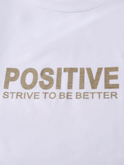 Boys Casual POSITIVE Graphic Print Tee&Shorts Set Summer Kids Clothing