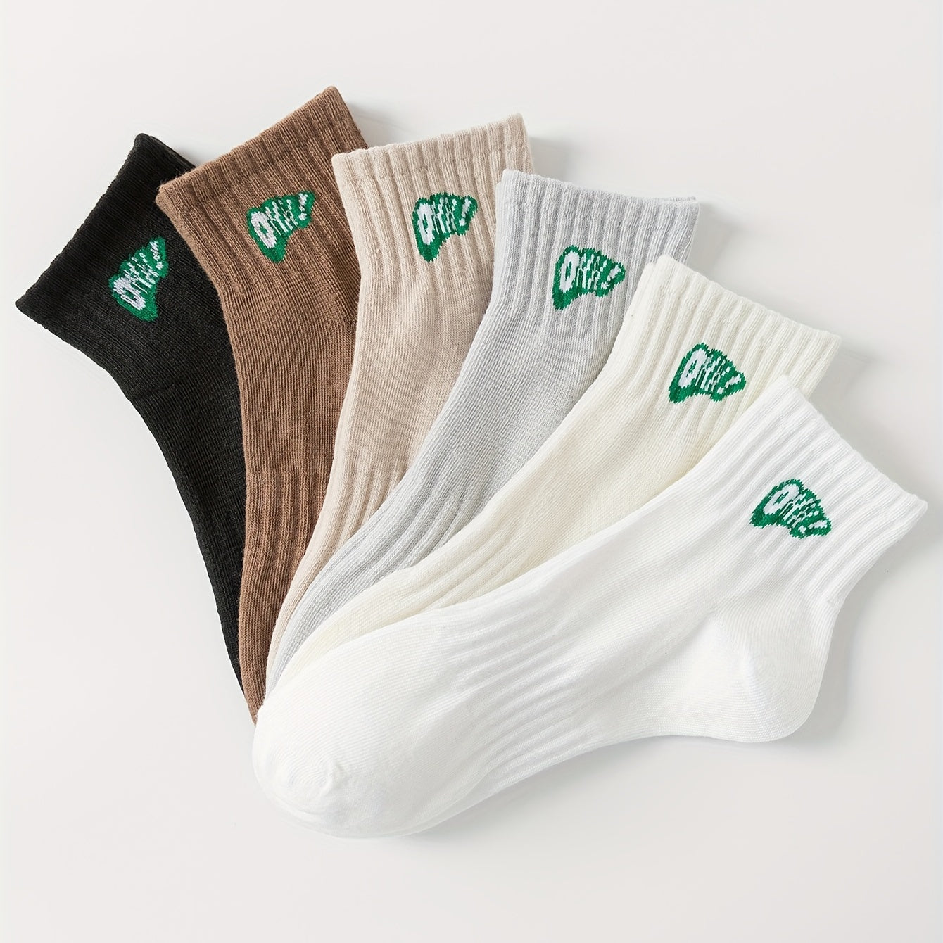 6 Pairs Letter Print Socks Women's Stockings & Hosiery