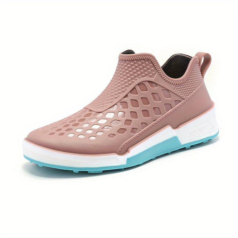 Men Low Top Block Rain Boots - Waterproof Non Slip Shoes