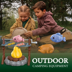 27pcs Outdoor Adventure Tool Set Simulation Toy Campfire BBQ Camping Game Set