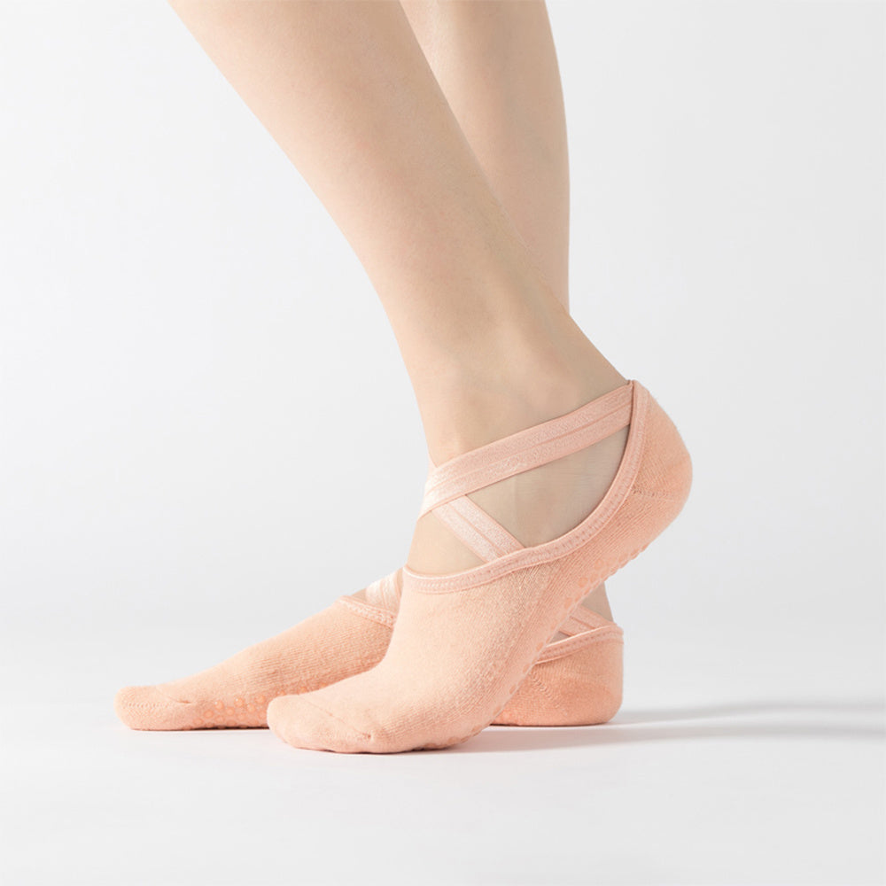 Non slip Cross Strap Yoga Socks Solid Sports Yoga Socks