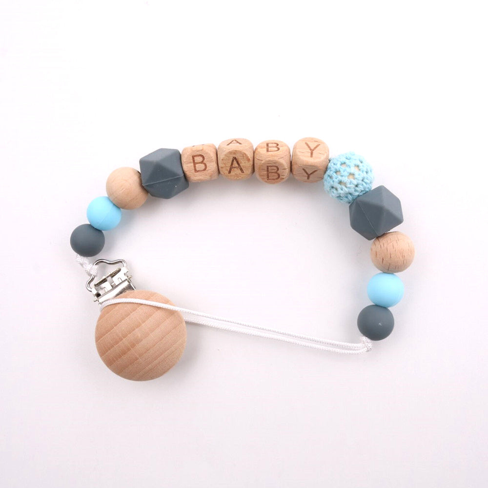 Beech Wood Clip Silicon Pacifier Chain for Mother and Baby