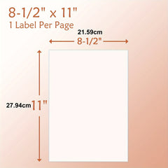 Full Sheet Matte Sticker Labels 8.5x11 for Laser & Inkjet Printer