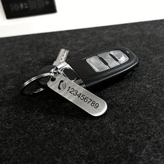 Stainless Steel Car Keychains Personalized Name Phone Number