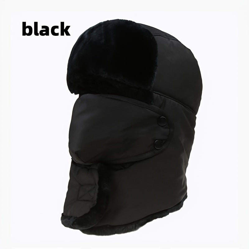 Men's Winter Hat With Mask Neck Guard Warm Cotton Hat