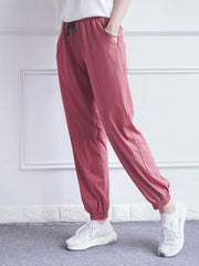 Women's High Waisted Sweat Pants Solid Jogger Yoga Pants