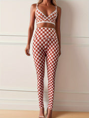 Chessboard Pattern Seamless Running Butt Lifting Workout Leggings