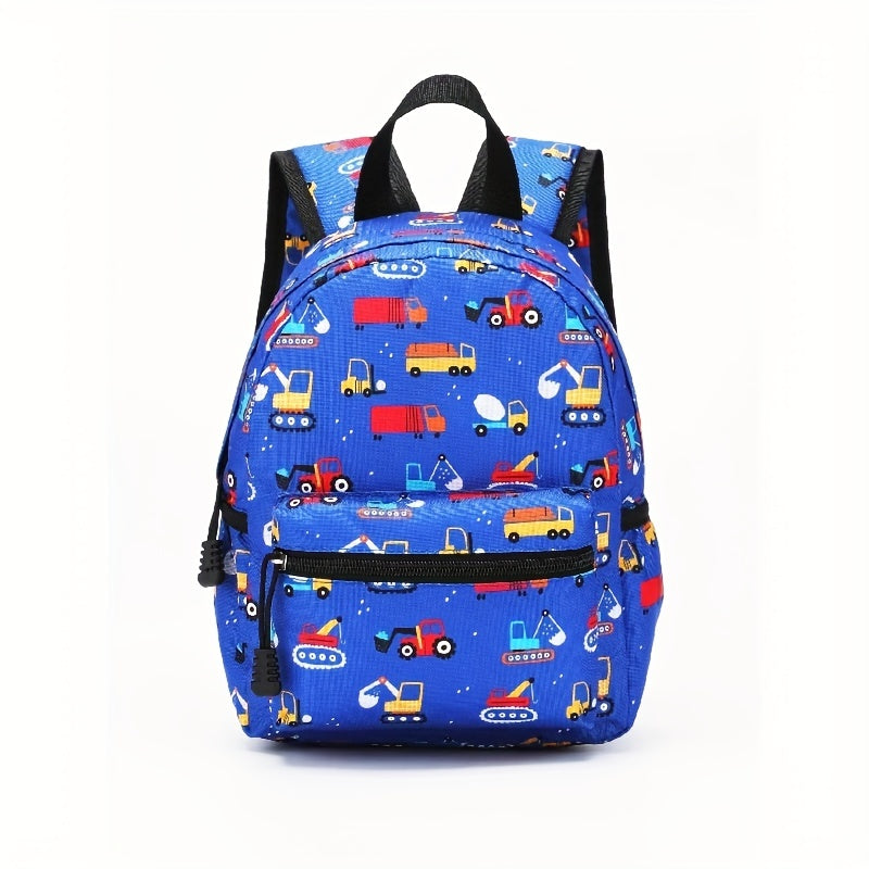 Children's Backpack Cartoon Vehicle Truck Print Kindergarten School Bag