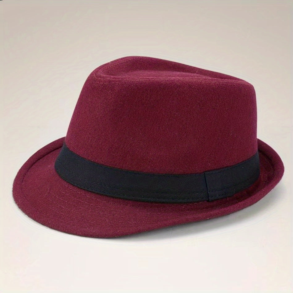 Warm Woolen Wide Brim Fedora Hat for Party