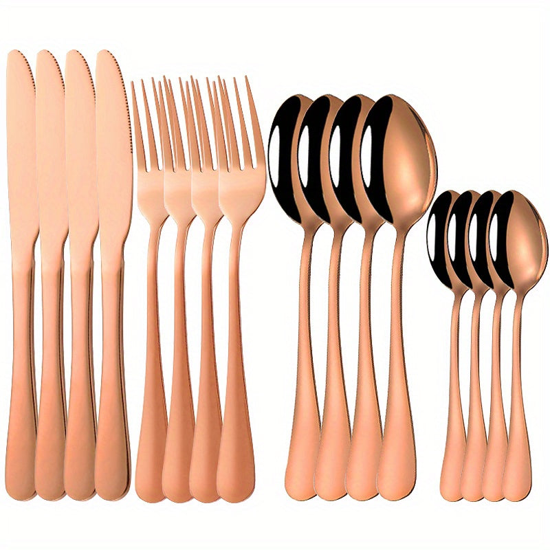 16pcs Stainless Steel Cutlery Set for Dining and Restaurant