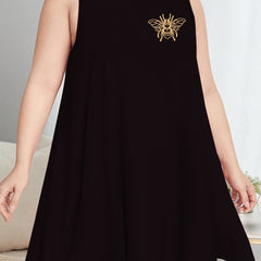 Casual Nightdress Bee Print Tank Sleep Dress