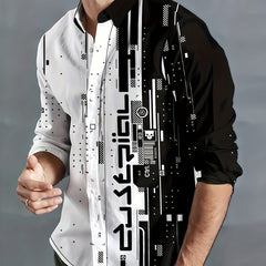 Men's Summer Long Sleeve Button Up Shirt