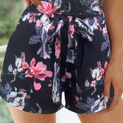 Floral Print Tie Waist Shorts for Women