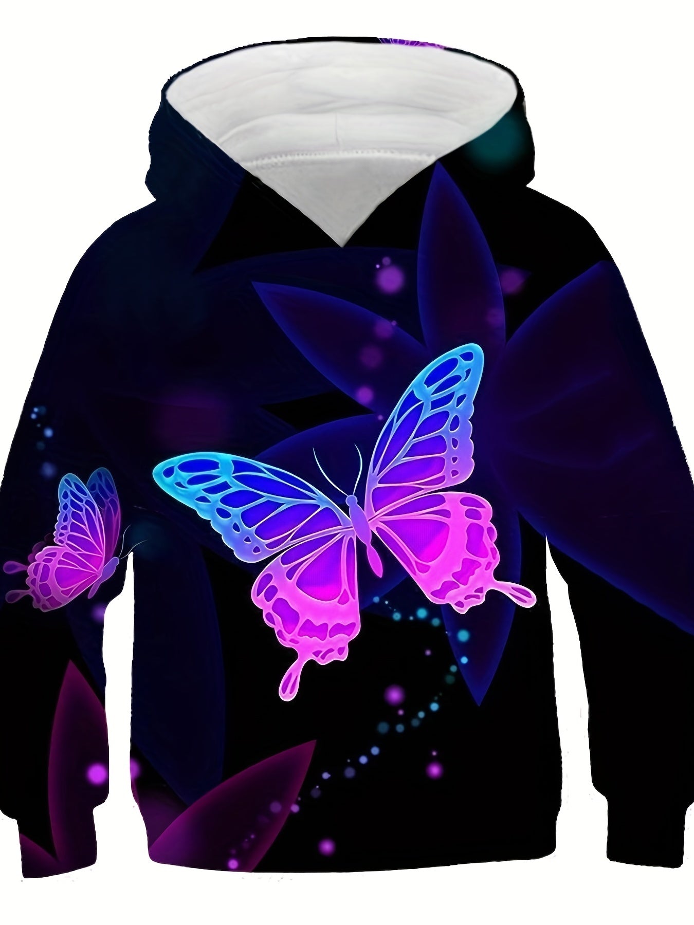 Butterfly 3D Print Hoodie Kids Hip Hop Street Sports Casual Tops