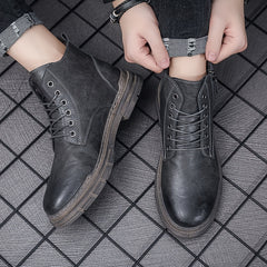 Men's Round Toe Zipper Boots