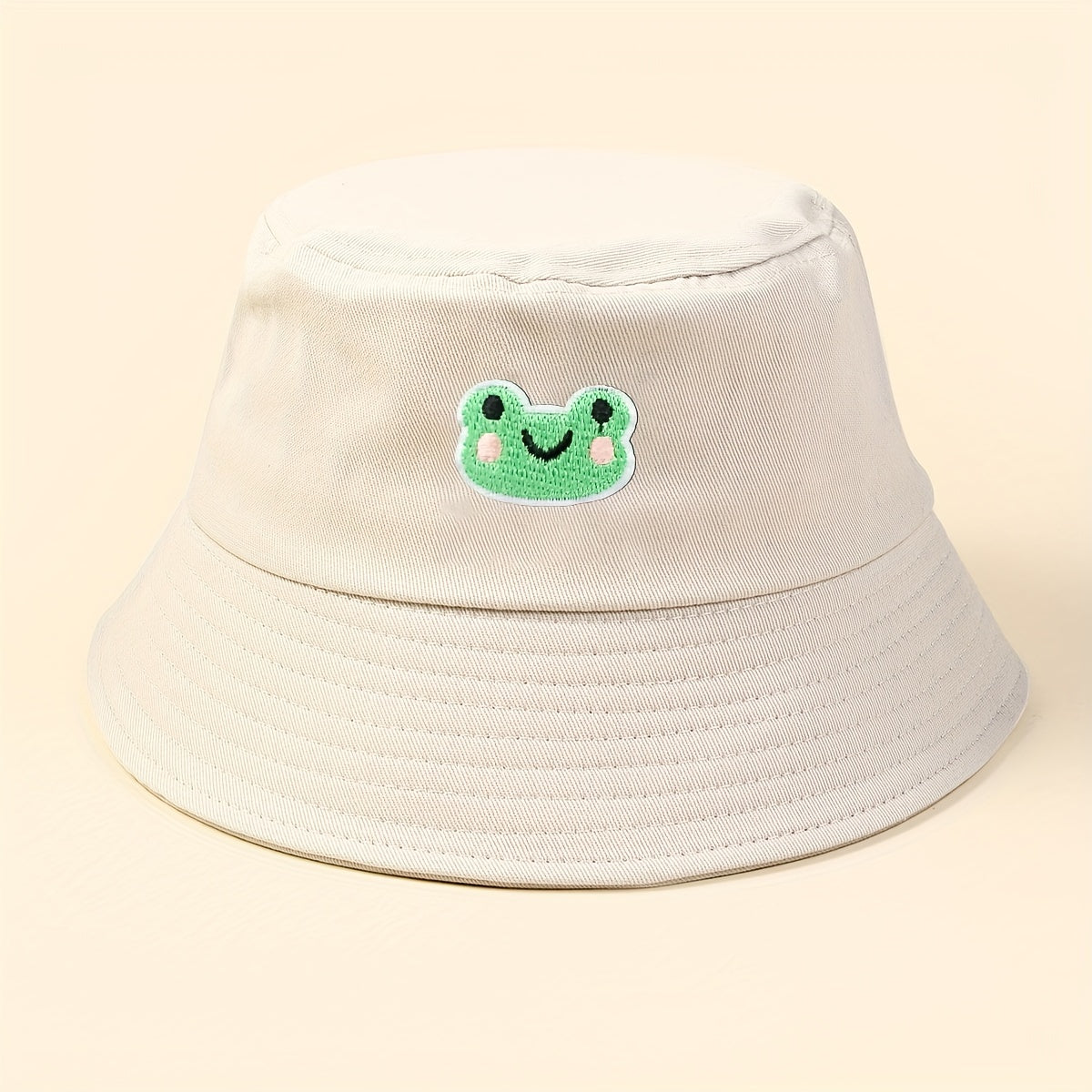 Frog Embroidery Bucket Hat Cartoon Fisherman Cap