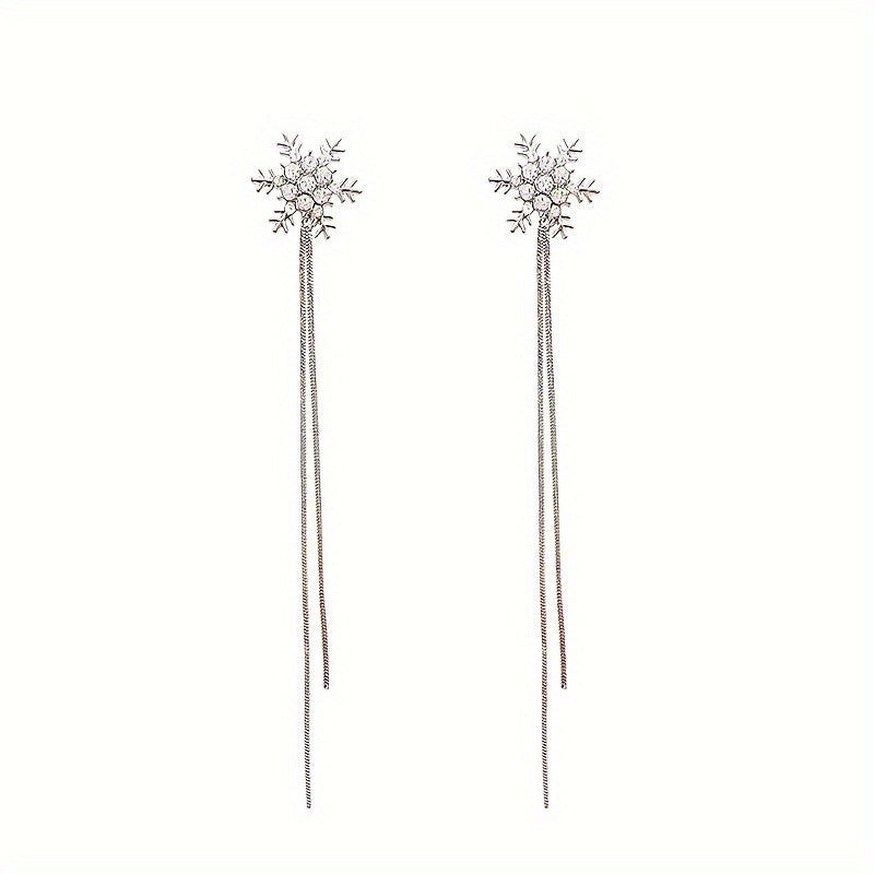 Snowflake Earrings Fringe Temperament Women's Long Earrings