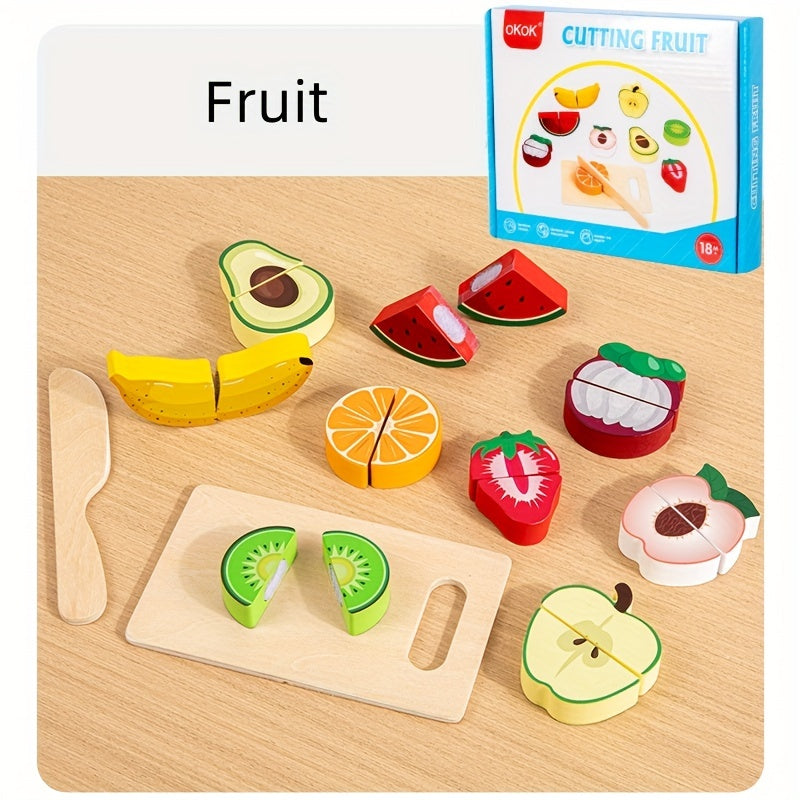 Wooden Toy Cutting Fruits and Vegetables Set