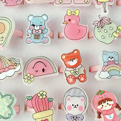 24pcs Cartoon Rings for Little Girls Assorted Cute Designs
