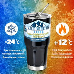 900ml Double Wall Water Cup with Straw and Lid, Vacuum Insulated Stainless Steel