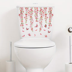 Flower Butterfly Wall Sticker Toilet Home Decor