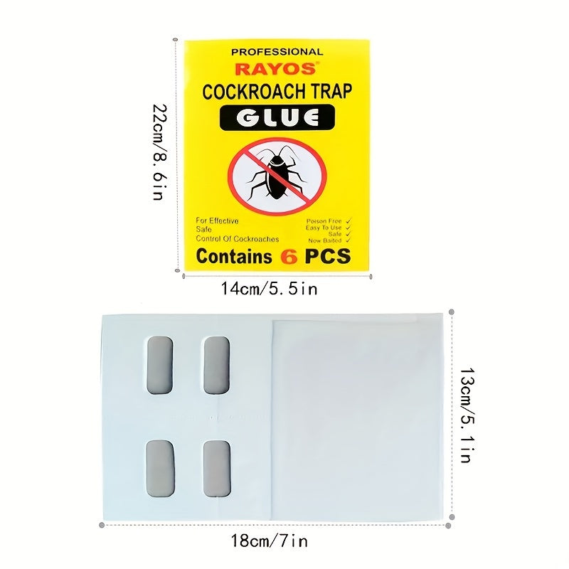 12pcs Cockroach Sticker Trap Sticky Board Insect Traps Indoor Outdoor