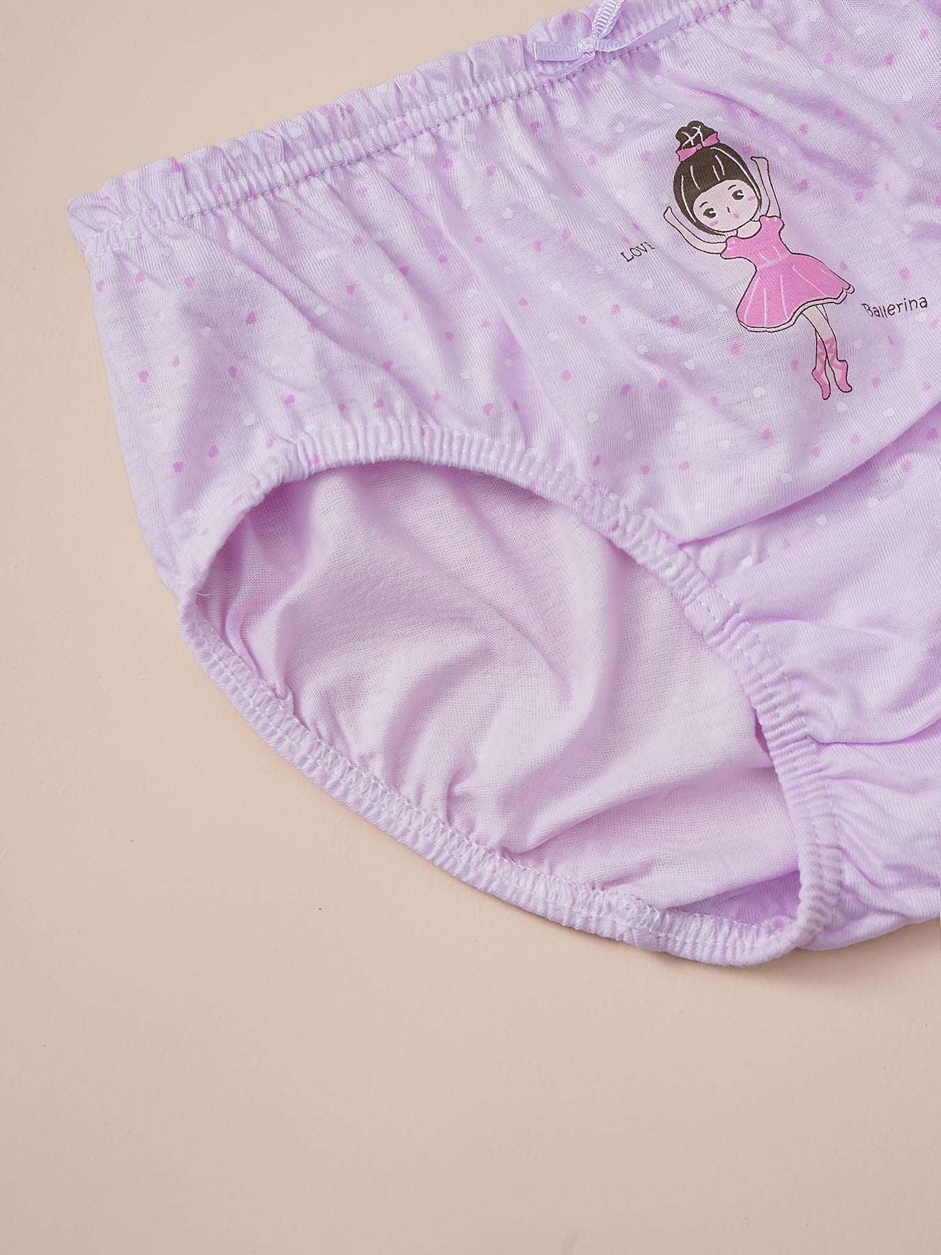 5pcs Girls Ballet Dancer Frill Trim Shortie Brief Cotton Underwear