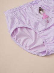 5pcs Girls Ballet Dancer Frill Trim Shortie Brief Cotton Underwear