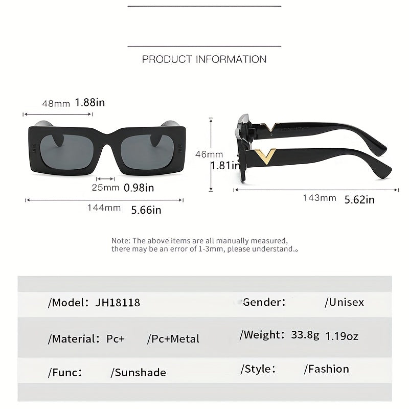 Y2K Rectangle Sunglasses Anti Glare UV400