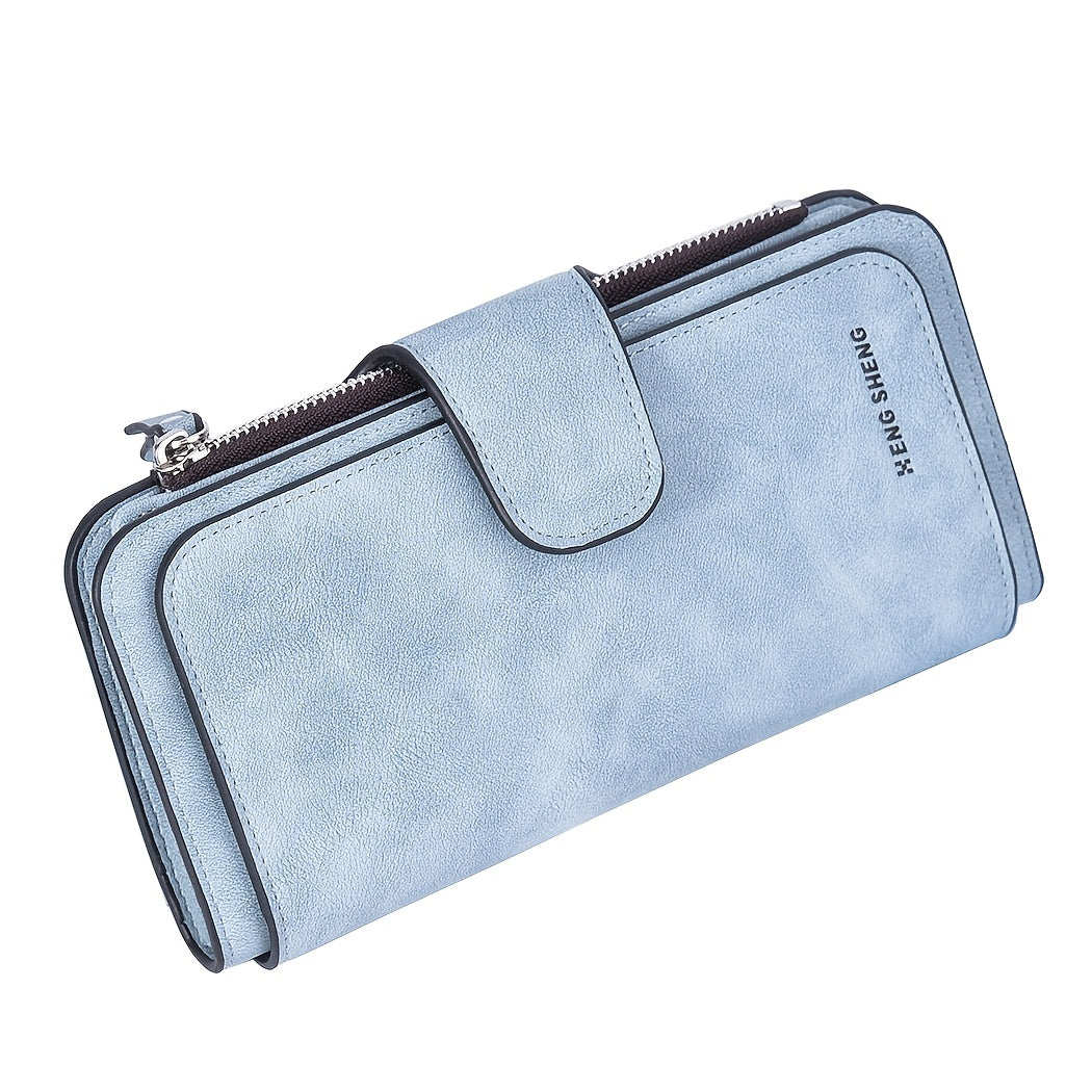 Women's Long Wallet with Card Slots & Zipper Pocket