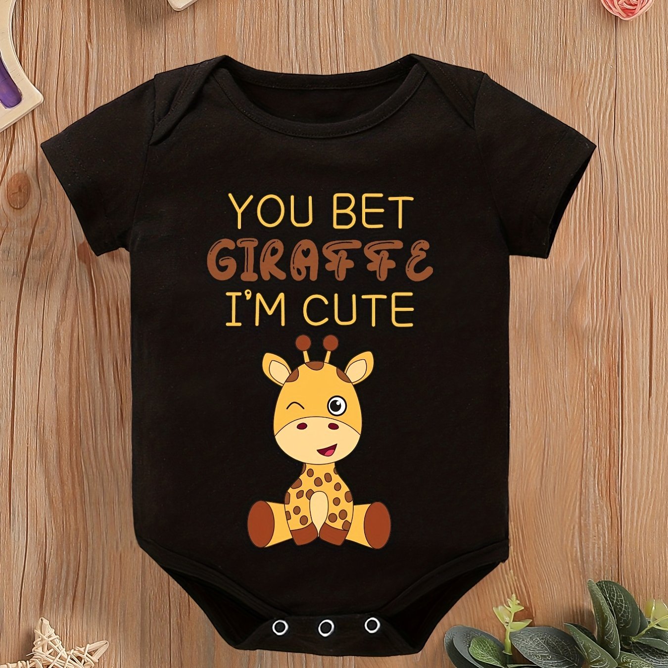 Baby Boys Giraffe Short Sleeve Onesie