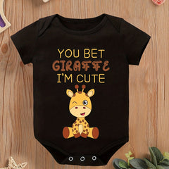 Baby Boys Giraffe Short Sleeve Onesie