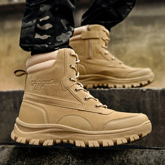 Men's Tactical High Top Lace Up Boots Casual Outdoor Walking Shoes