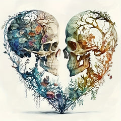 DIY 5D Diamond Painting Love Heart Skull Flower Full Round Diamond Rhinestone