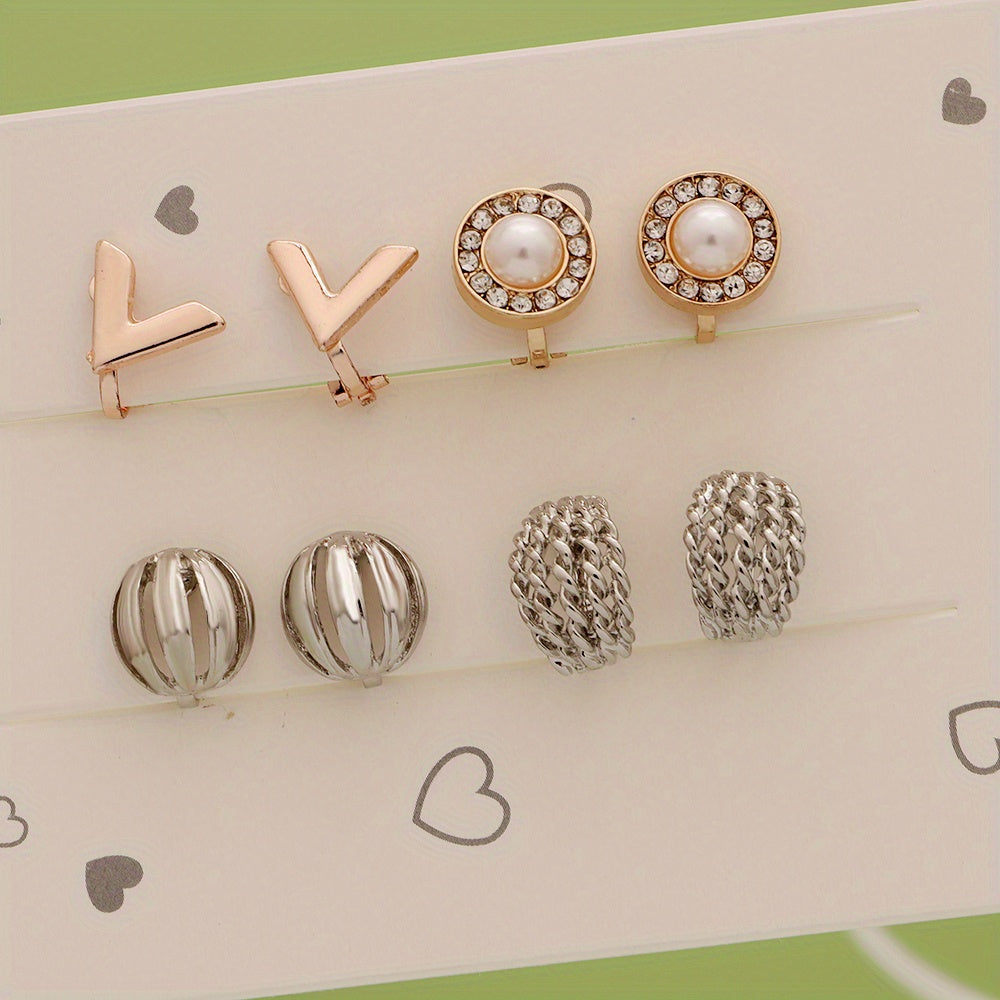 4 Pairs Hypoallergenic Ear Clips For Teens Girls Celtic Knot Gothic